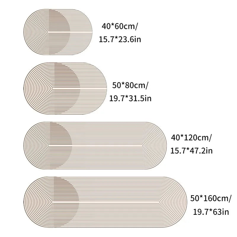 Maliben | Pureterra | Kitchen Mat Super Absorbent | Non-Slip & Washable | Diatomite Design | Oval & Long Shape | ComFort Rug for Kitchen & Bathroom