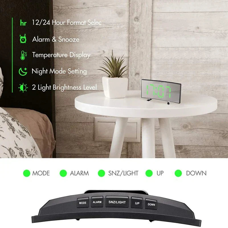 Maliben | Curved Screen Digital Alarm Clock