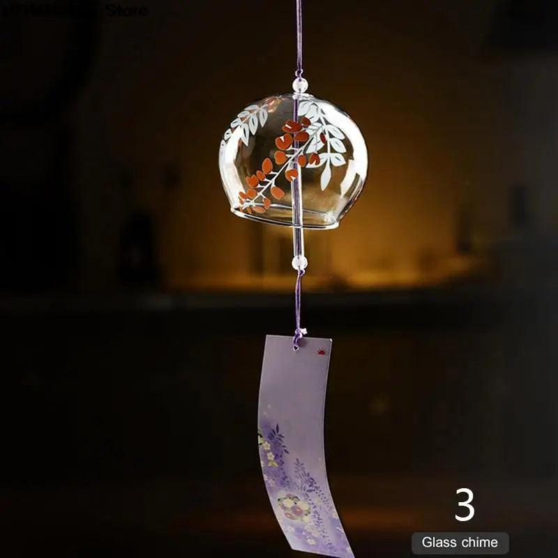 Maliben | Yumeko Glass Wind Chime | Japanese Style | Handcrafted | Clear Sound | Decorative Pendant