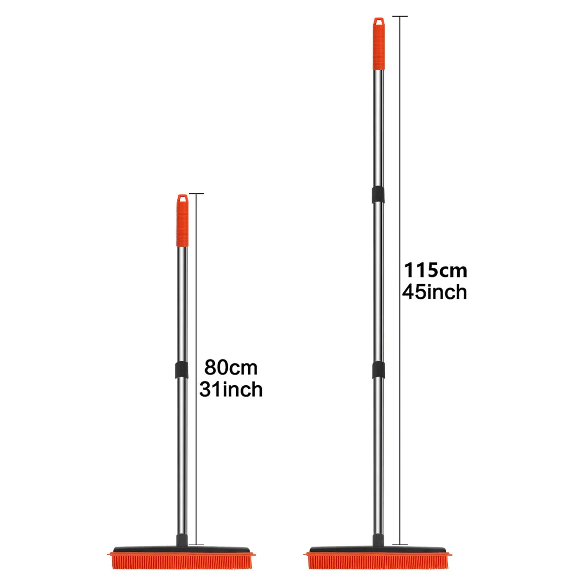 Maliben | Rubber Brooms Hairless Sweeppro | Adjustable Silicone Broom For Pet Hair, Carpet & Windows | For Indoor & Outdoor
