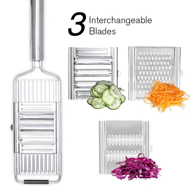 Maliben | Kitchen Cut StaInless Steel Vegetable Grater & Chopper | 3-in-1 Kitchen Grater | Non-Slip & Dishwasher Safe