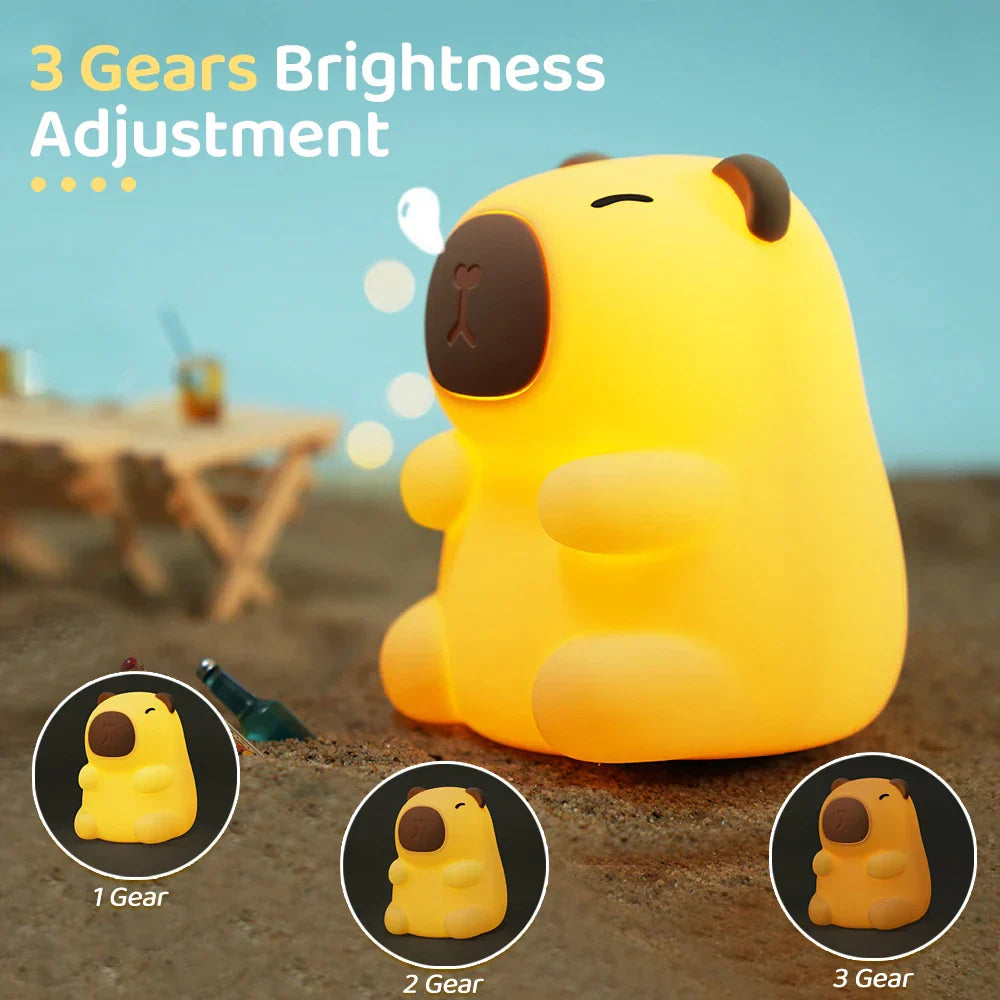 Maliben | Cappyglow Night Light | Silicone | Warm White & Rgb | Dimmable | Rechargeable | 12 X 9 X 11 Cm