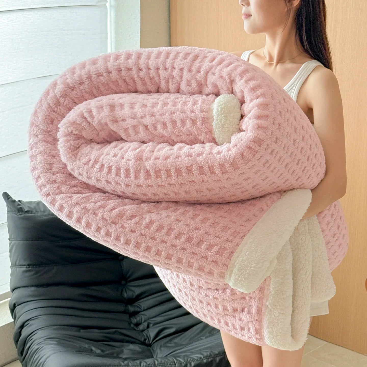 Maliben | Winter Dream Blanket – Double Layer Fleece Blanket With Lambswool Look | Ultra Warm, Soft & Skin Friendly | For Sofa, Bed & Cold Winter Days