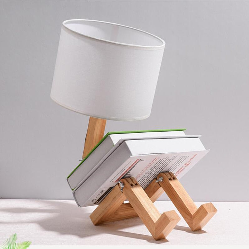 Maliben | Thinker Wooden Robot Modern Night Lamp