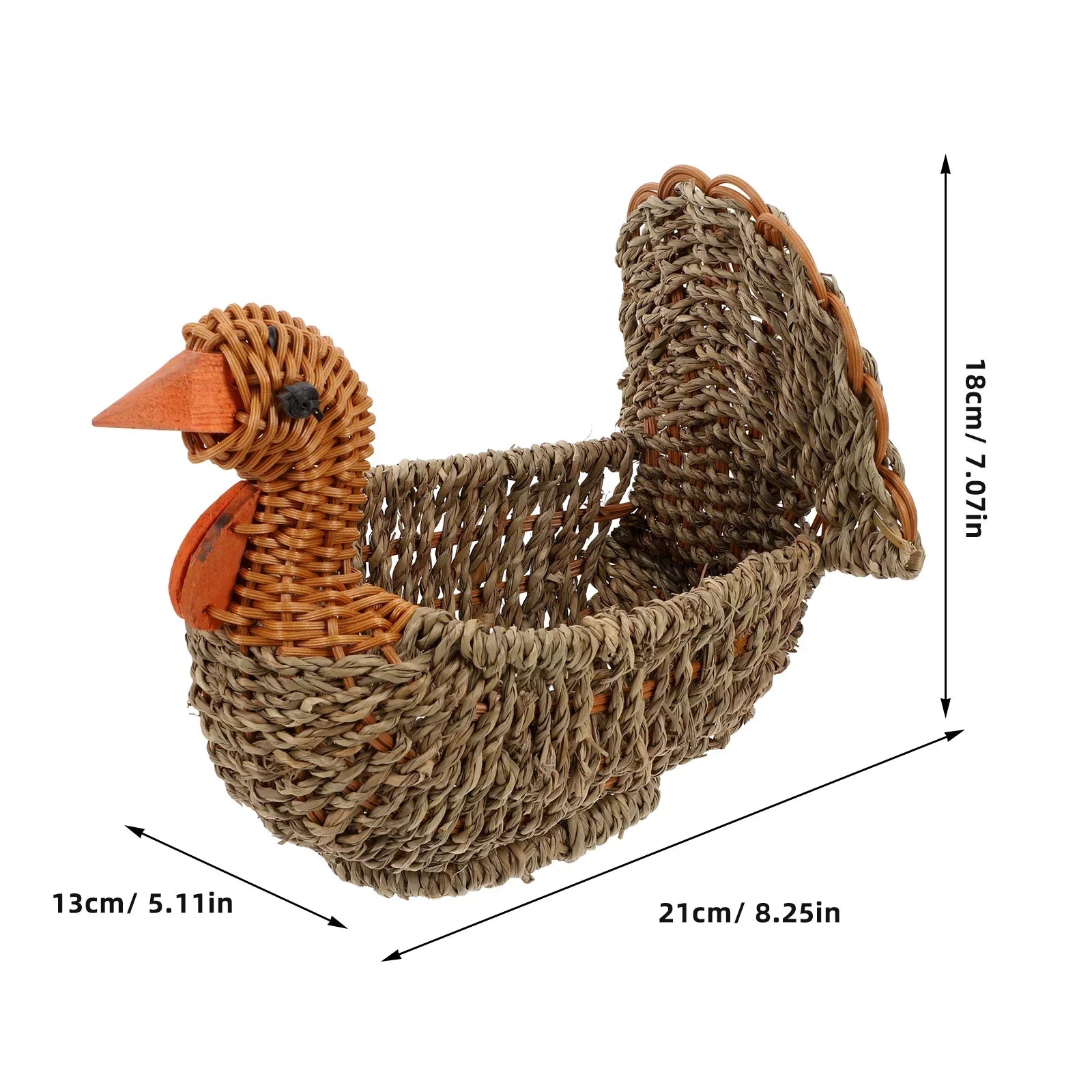 Maliben | Handcrafted Natural Woven Turkey Shape Basket