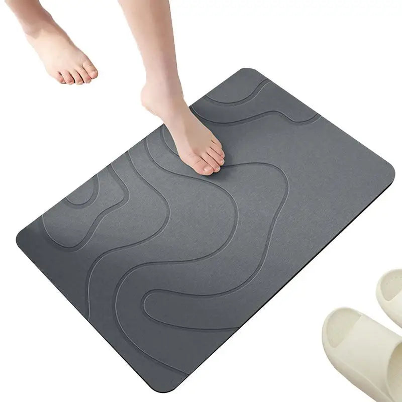 Maliben | Drysera Bath Mat | Bath Mat Stone Look | Quick Drying & Non-Slip | 40 × 60 Cm | Diatomite & Rubber