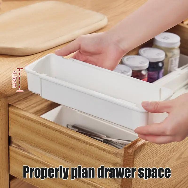 Maliben | Flexisort Cutlery Tray | Expandable Cutlery Organizer | Flexible & Space-Saving | White