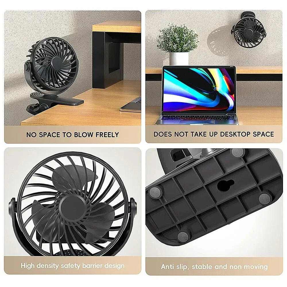 Maliben | Flexibreeze Usb Fan | Rotatable, Portable With 3 Speeds And Night Light