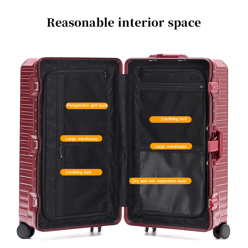 Maliben | Wide Handle Hardcase Suitcase – Lisbon