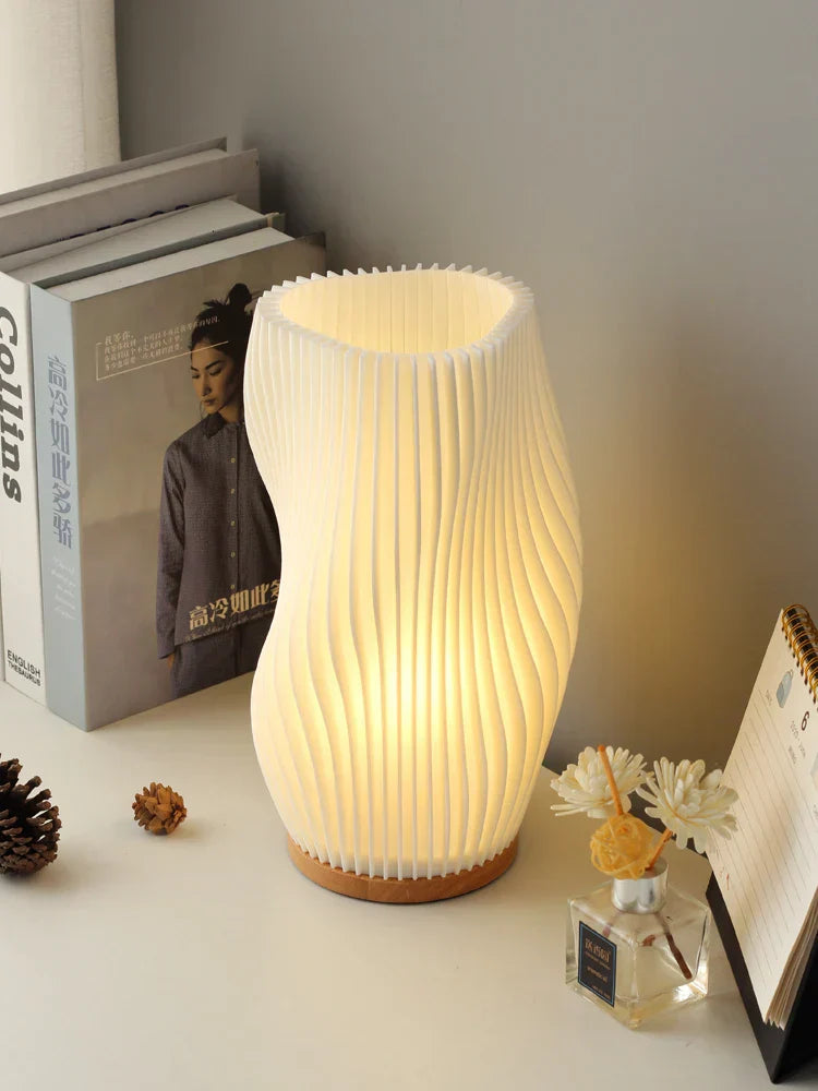 Maliben | Frenchlight Table Lamp - Elegant Pleated Table Lamp In French Cream For Atmospheric Spaces
