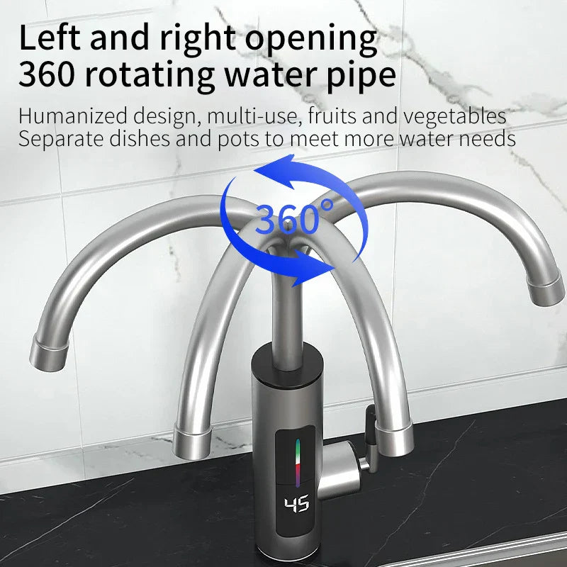 Maliben | Electric Kitchen Faucet With Flow Heater 3000w Stainless Steel