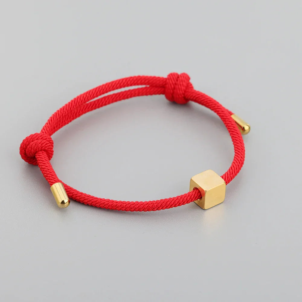Maliben | Adjustable Couples Box Letter Initial Bracelets