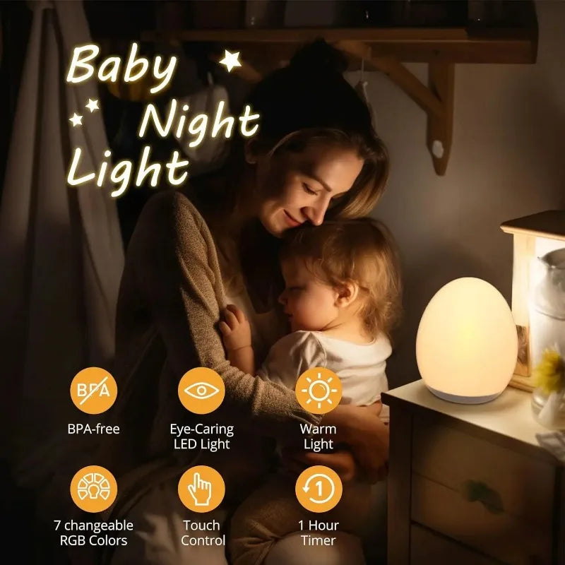 Maliben | Lumiboo Night Light | Rgb & Warm White | Touch Control | 100h Battery | 12 × 10 Cm | Baby & Children's Room