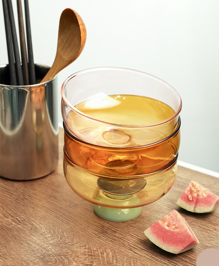 Maliben | Colorful borosilicate dessert bowl with spoon