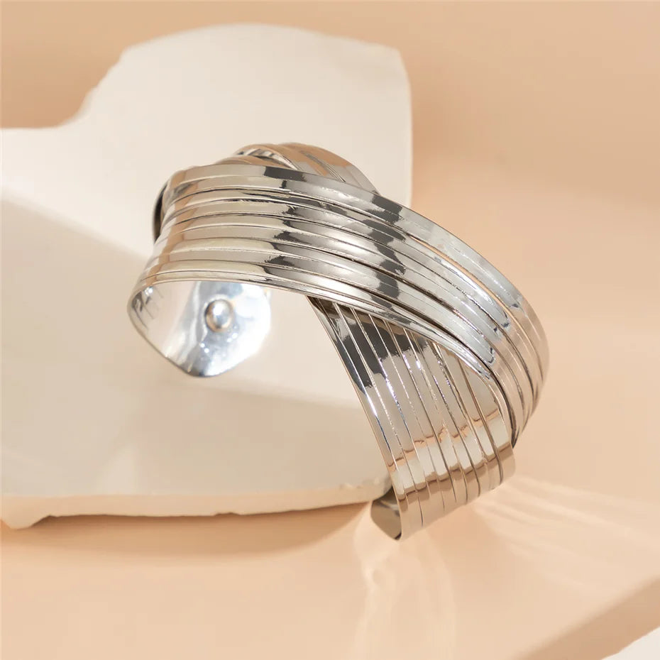 Maliben | Spiral Cross Wrap Bangle Bracelet