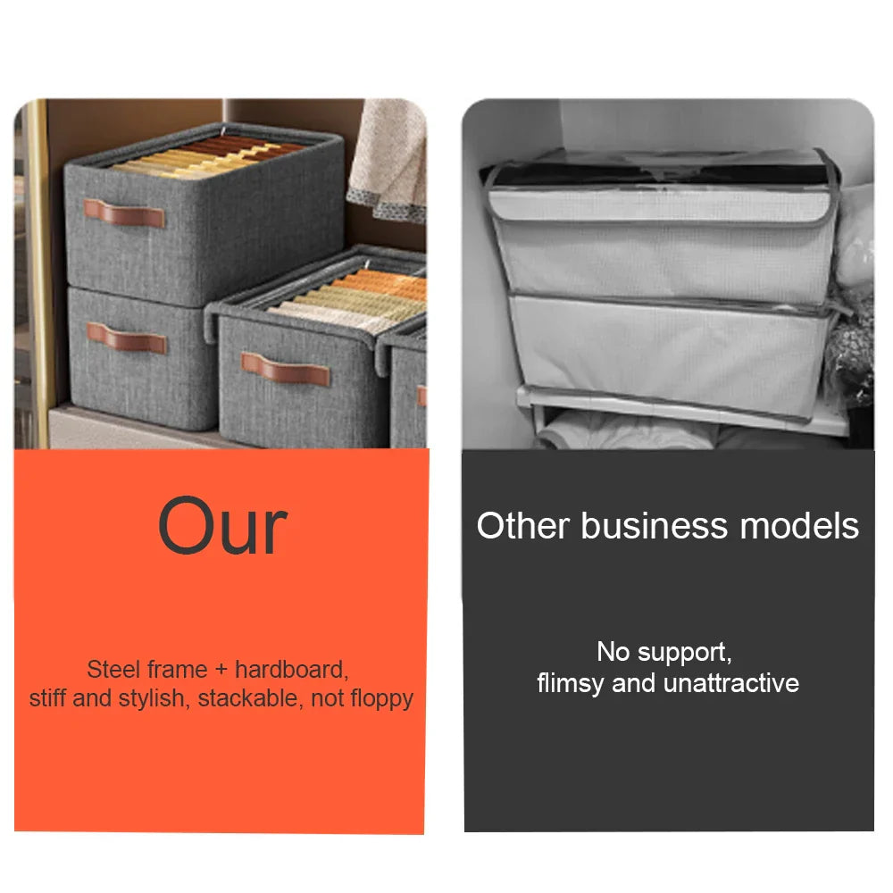 Maliben | Storage Box With Lid | Stackable | With Handle | 47x28x20 Cm