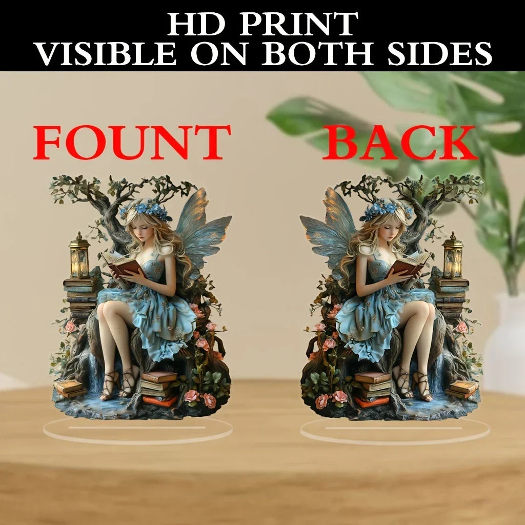 Maliben | Celestia Acrylic Table Decoration Angel | Fairy Tale Stand | 18 Cm | Gift & Photo Prop