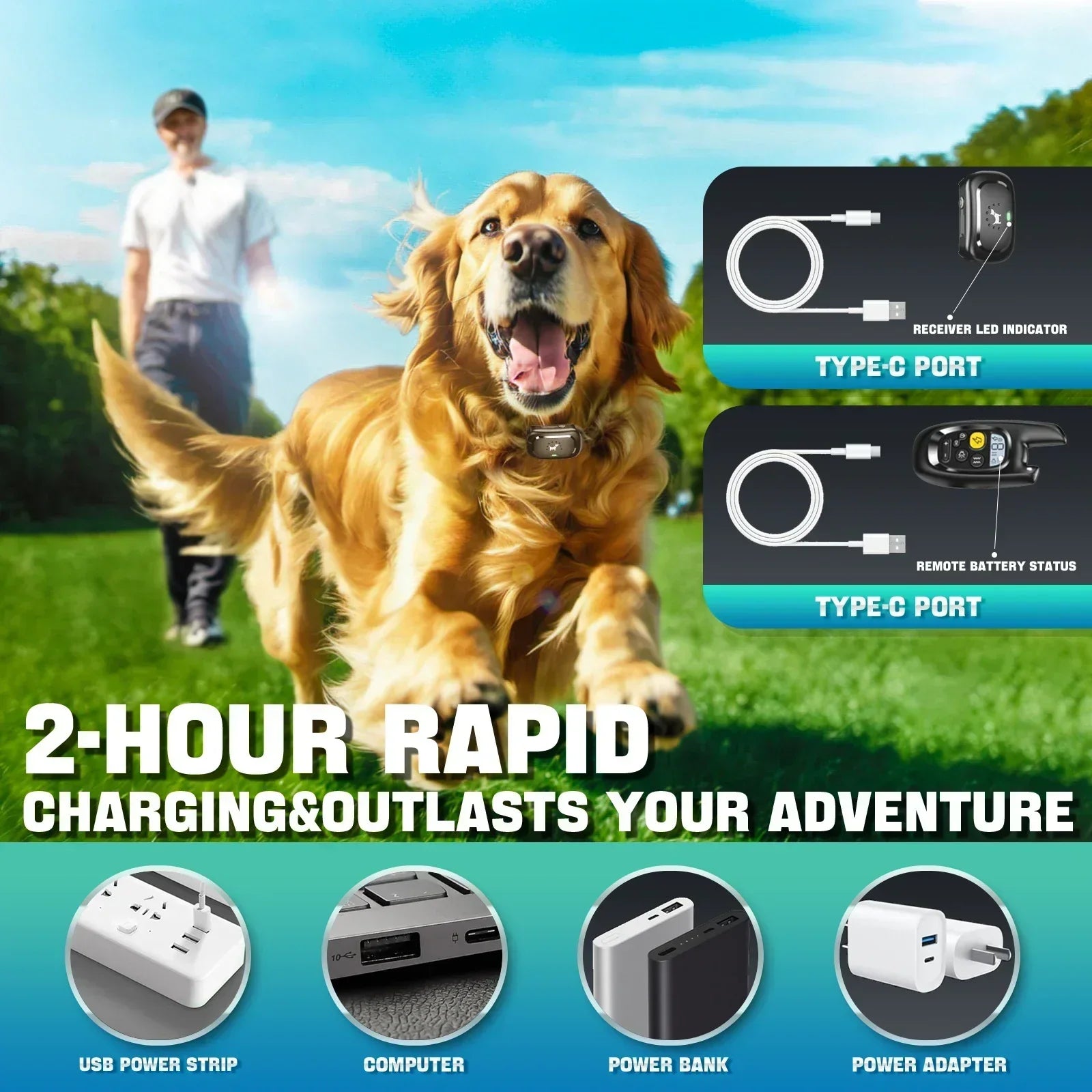 Maliben | Dog Training Collar with Remote – Shock Lock, Sound & Vibration Modes, Waterproof, 1600ft Range