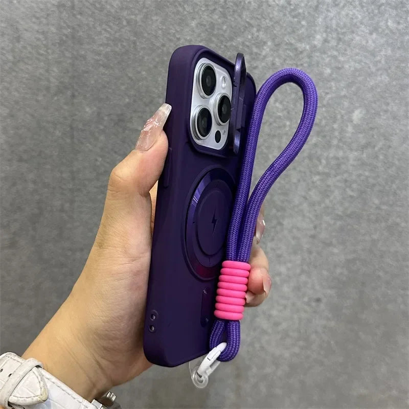 Maliben | Magnetic Soft Wrist Bracket Lens Cover Iphone Case