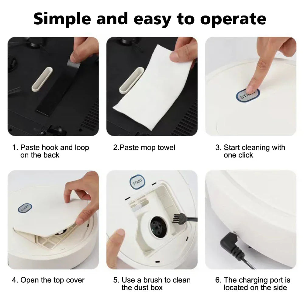 Maliben | Cleanyo Promotion Smart Vacuum Robot 3-In-1 | 4000pa Power | Mopping, Vacuuming & Sweeping | For Carpets, Tiles & Pet Hair