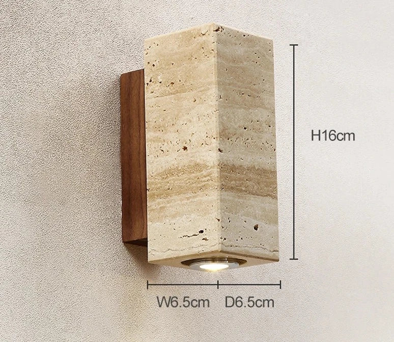 Maliben | Modern Natural Led Wall Lamp Made Of Travertine