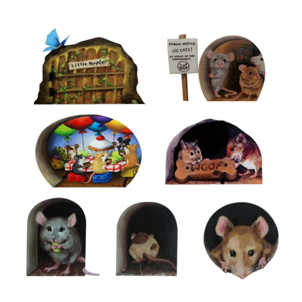 Maliben | 3d Mouse Hole Funny Wall Stickers