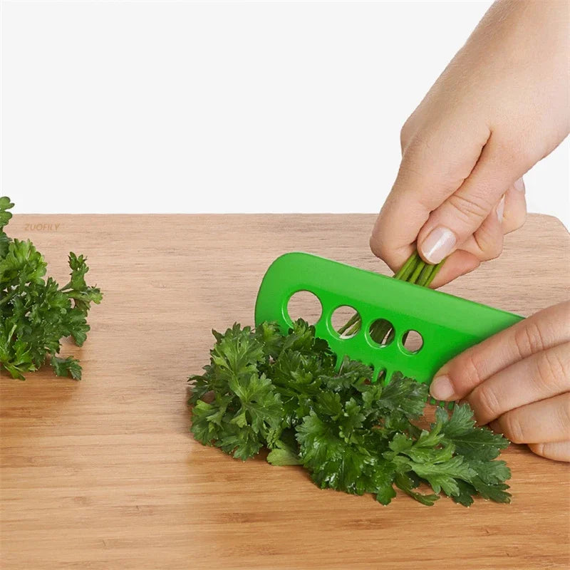 Maliben | Green Quick Herb Remover For Vegetables | 4-In-1 Stripper For Parsley, Cilantro & Co. | Handy Kitchen Assistant Made Of Abs Plastic