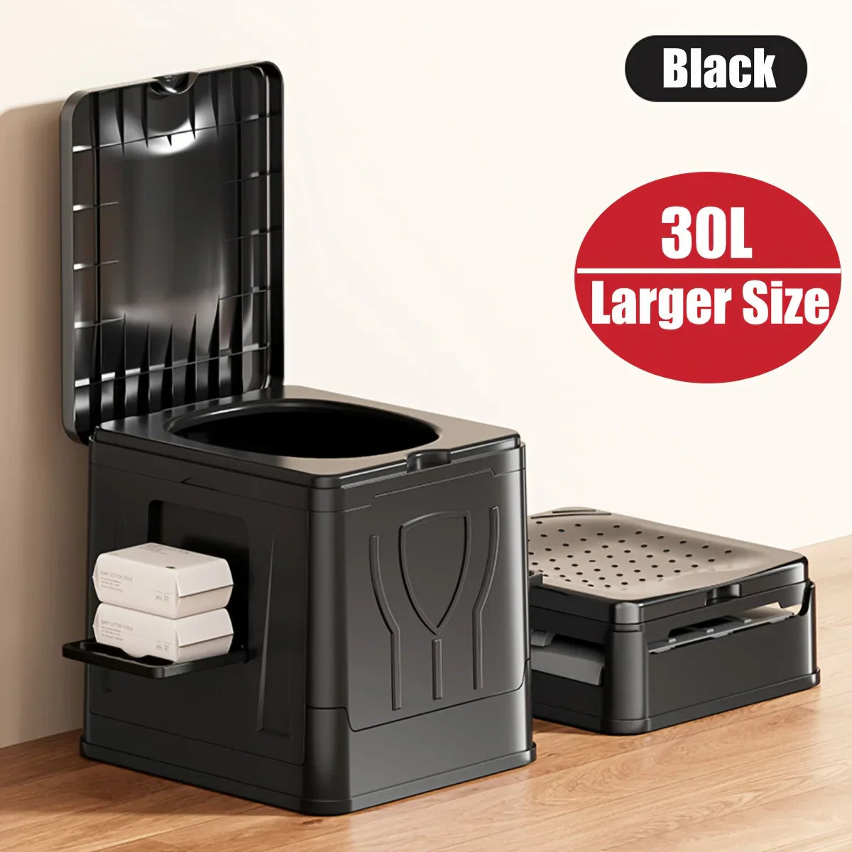 Maliben | Foldable Camping Toilet Camploo Xl | Portable With Lid | Extra Large & Sturdy | For Outdoor, Travel & Boat