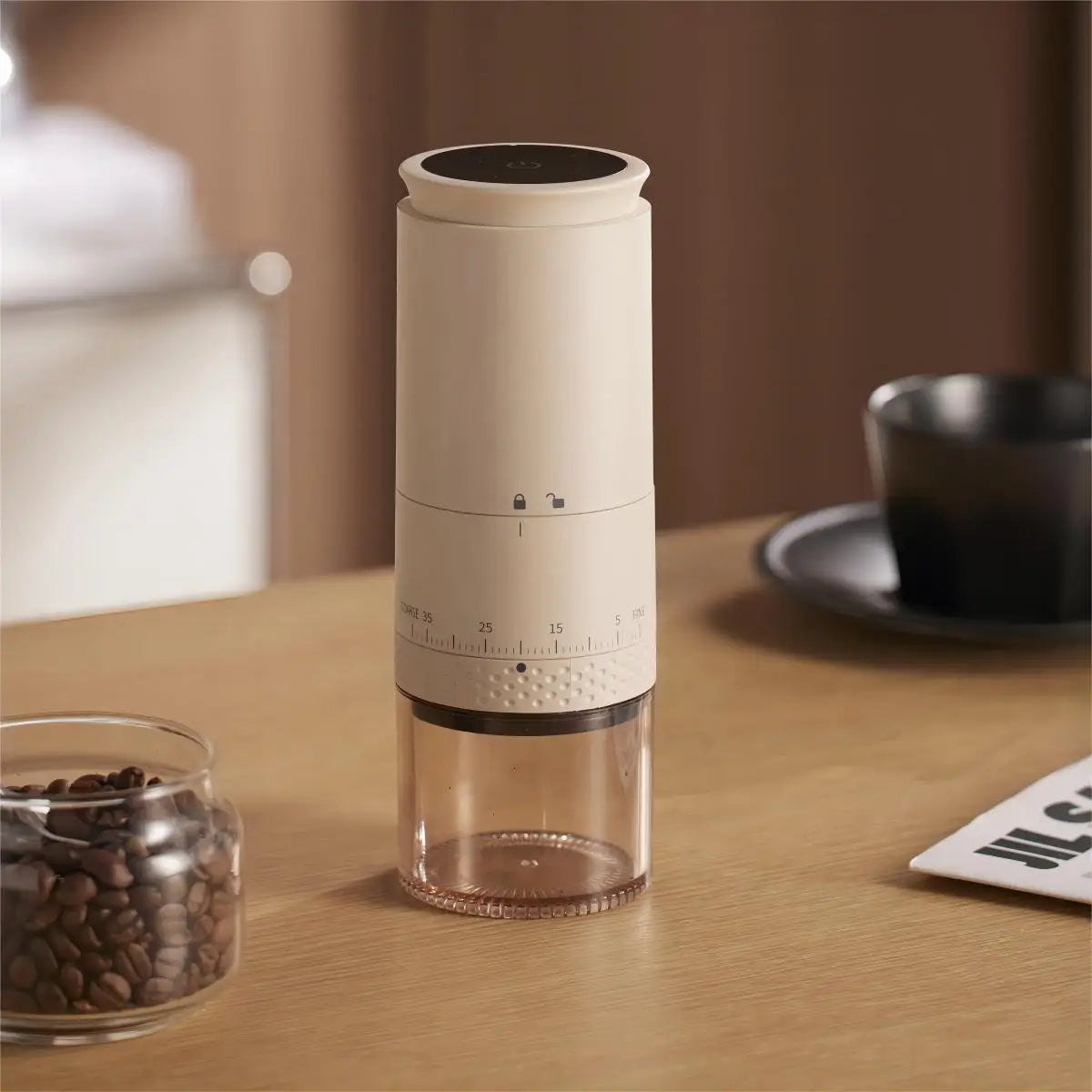 Maliben | 1500mAh Electric Coffee Grinder External Adjustable Type-C Charging Coffee Grinder Bean Grinding Machine Coffee Maker