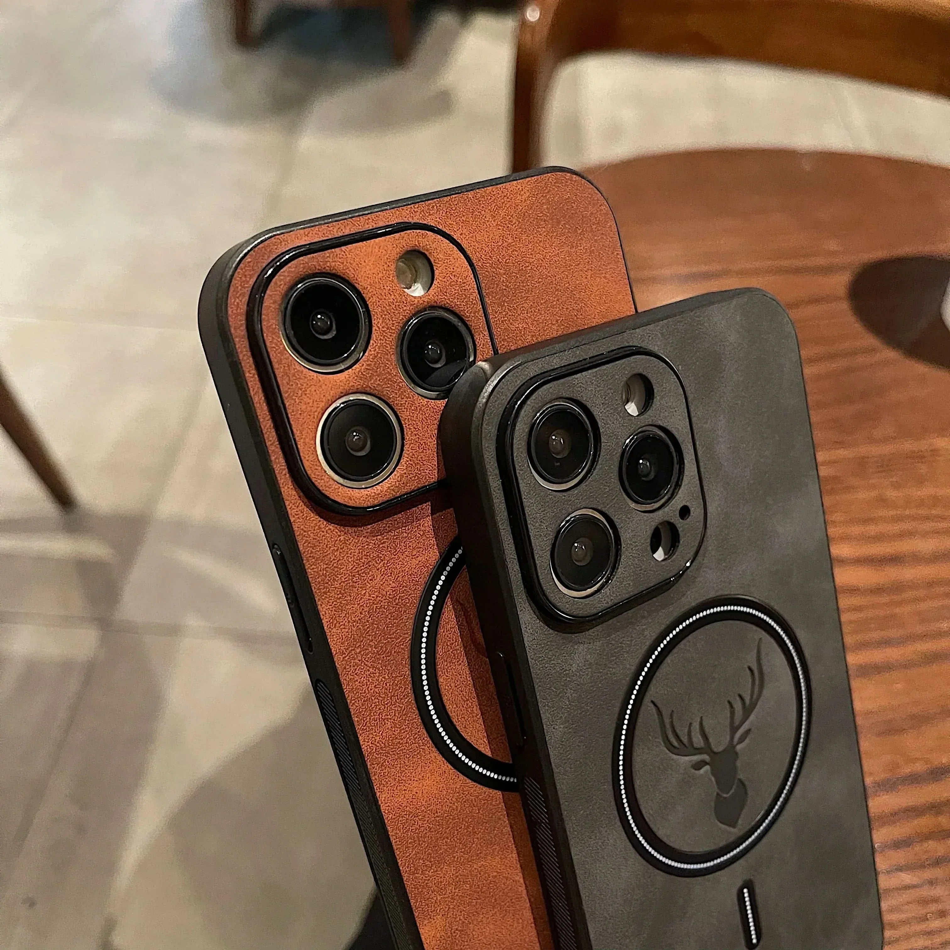 Maliben | Deer Leather Iphone Case Magsafe Wireless Charging