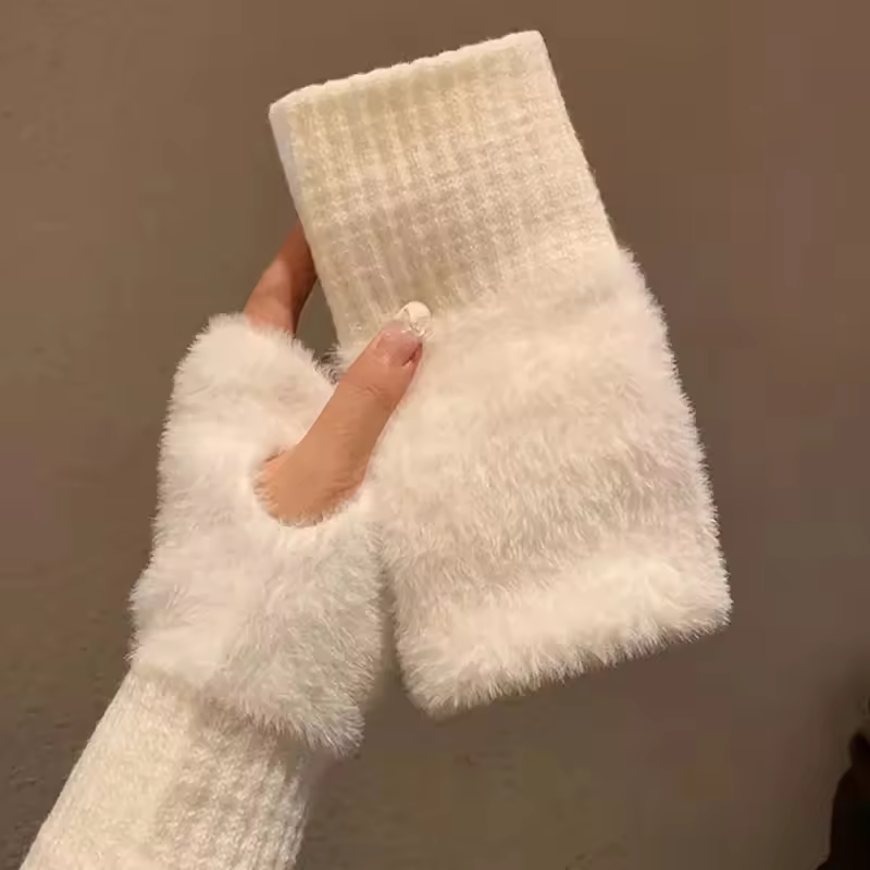 Maliben | Unisex Fleece Fingerless Gloves – Warm, Soft And Functional