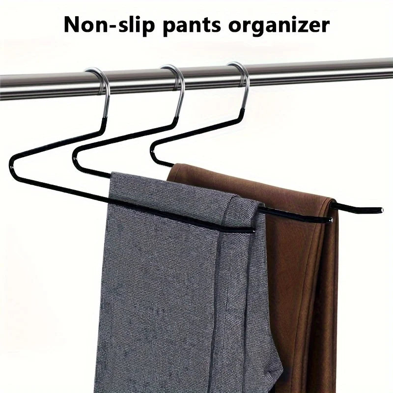 Maliben | Clothoria | Open Pants Hangers | Space-Saving & Stable | Metal With Anti-Rust Coating