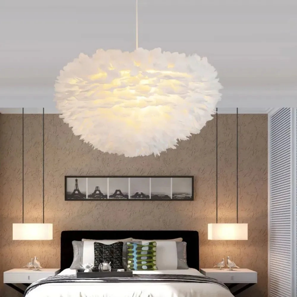 Maliben | Scandinavian Feathers Pendant Lamp With Modern Led