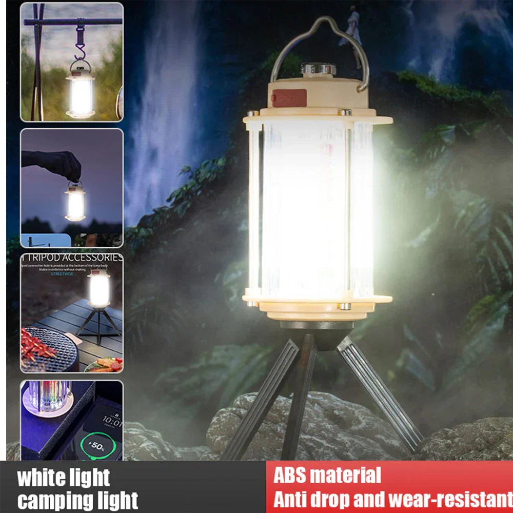 Maliben | Portable Rechargeable Dimmable Hanging Tripod Flashlight Lantern