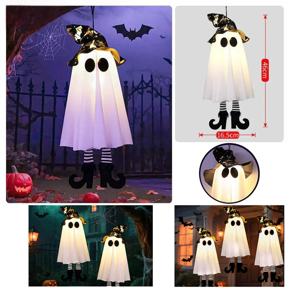 Maliben | Glow Ghost Spookyshine | Led Hanging Ghosts | Halloween Decoration | Indoor & Outdoor | 1/2/3 Pieces