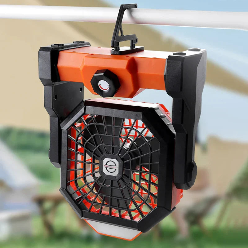 Maliben | Campora Breezelight | 2-In-1 Camping Fan With Led Lantern | 7800 Mah Battery | 270° Rotatable | Usb Rechargeable | For Tent, Outdoor & Travel