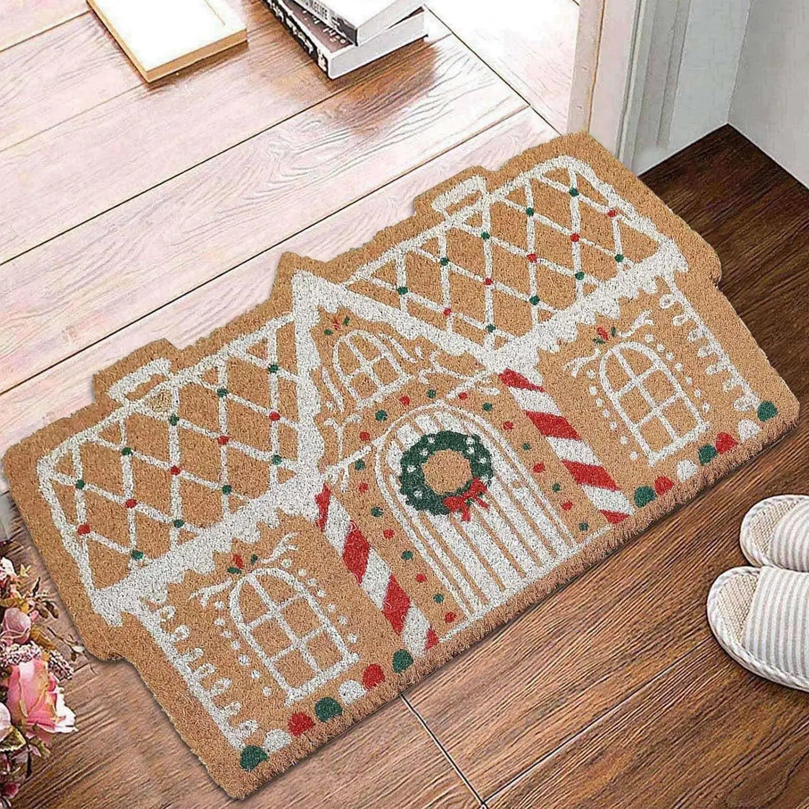 Maliben | Christmas Doormat Imitation Cashmere Non-Slip Rug
