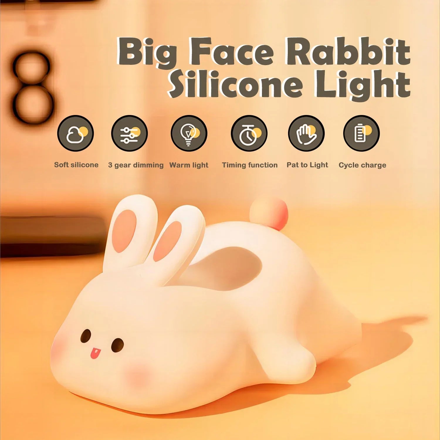Maliben | Quackglow Led Night Light | Cute Duck Design | Soft Silicone | 3 Brightness Levels | Usb Rechargeable | 12 × 10 × 12 Cm
