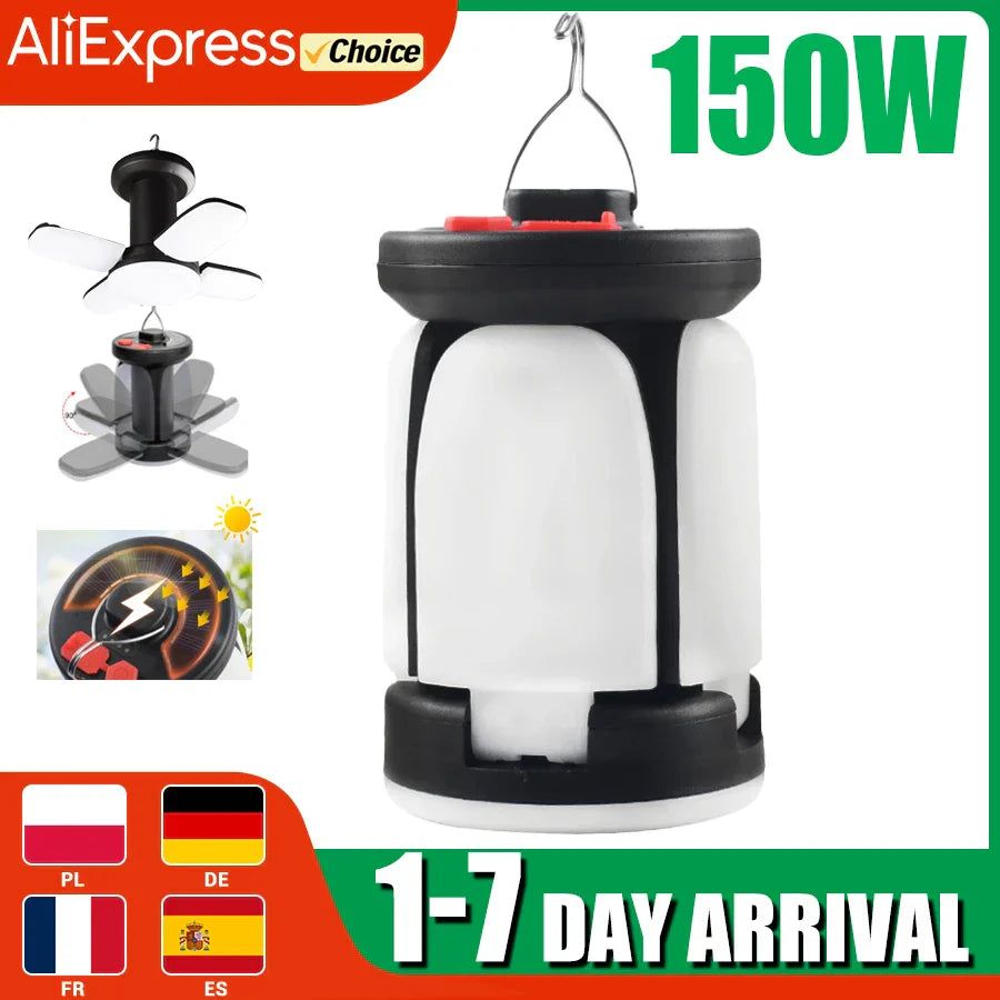 Maliben | Lumalite Solar Camping Lamp | Usb & Solar Charging | 6 Light Modes | Foldable & Power Bank – 1000 Lumen