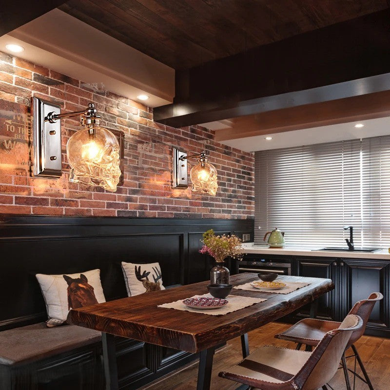 Maliben | Gothic Skull Bottle Retro Wall Lamp