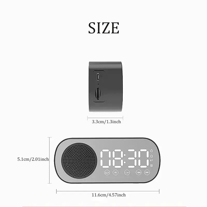 Maliben | Digital Alarm Clock with Bluetooth Speaker & FM Radio