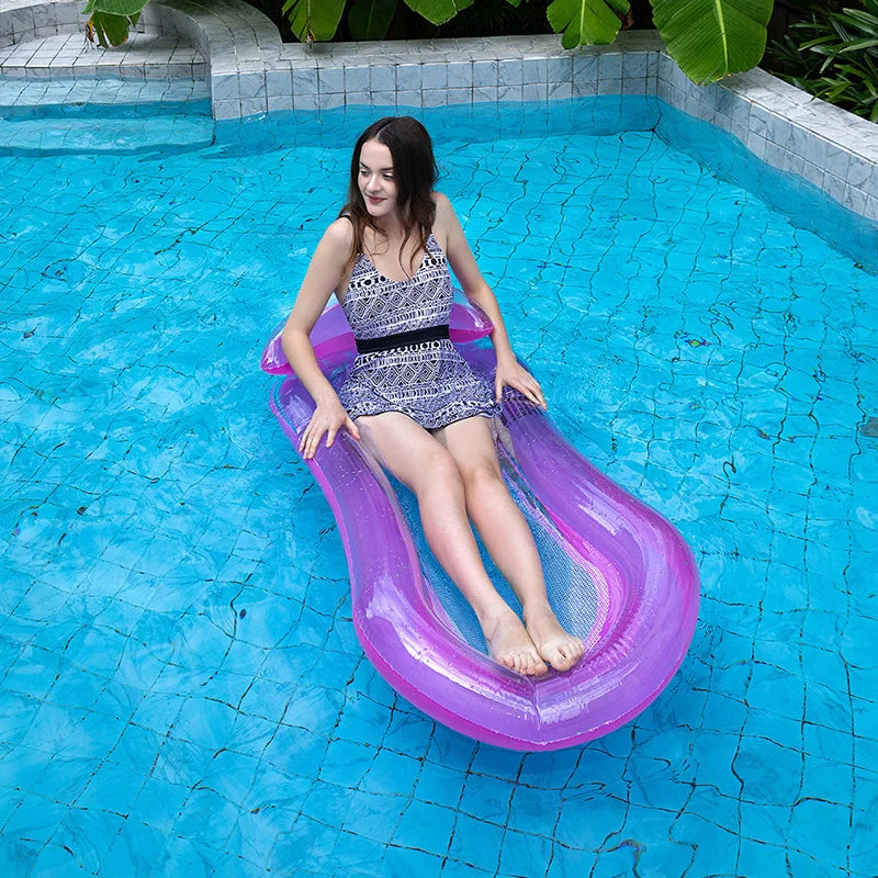 Maliben | Aqualiva Inflatable Swimming Lounger Rooxin | Ergonomic Pool Air Mattress With Mesh & Armrests | For Pool, Lake & Beach