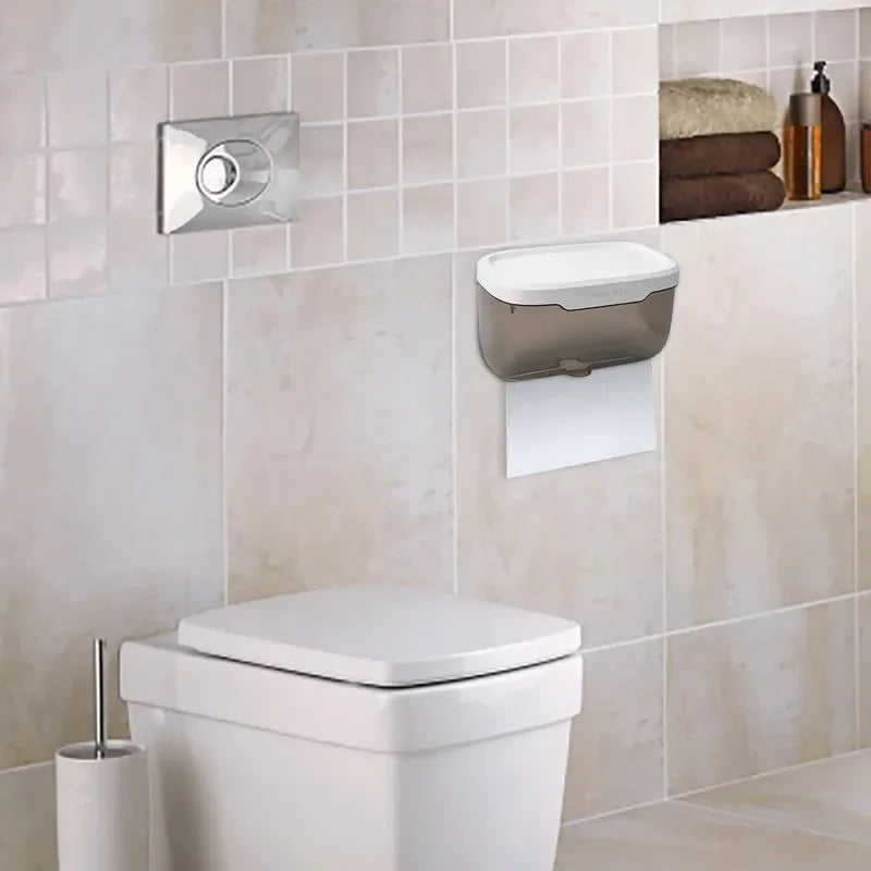 Maliben | Wall-Mounted Toilet Paper Holder | With Shelf & Waterproof Box | Modern & Space-Saving