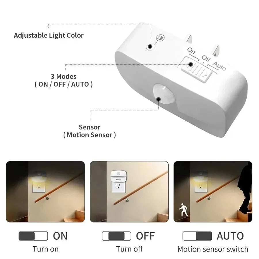 Maliben | Lumosense Led Night Light | With Motion & Light Sensor | Dimmable & Energy Efficient | Warm White & Cool White