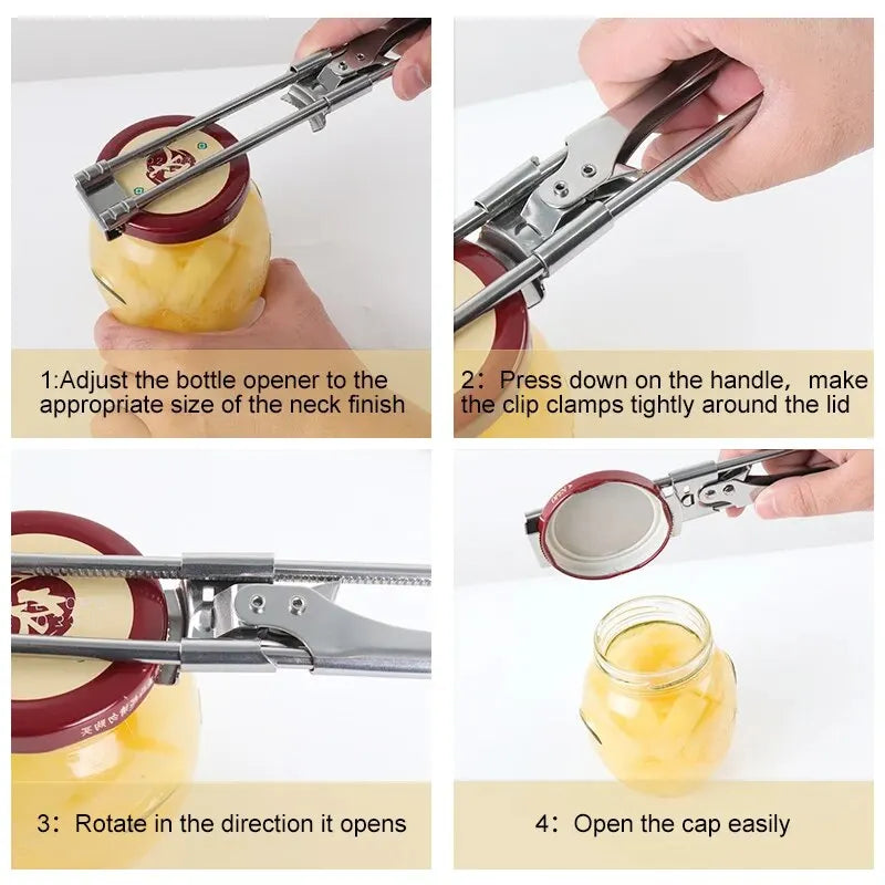 Maliben | Adjustable Stainless Steel Bottle Opener | Non-Slip Bottle Opener | New Kitchen Gadget