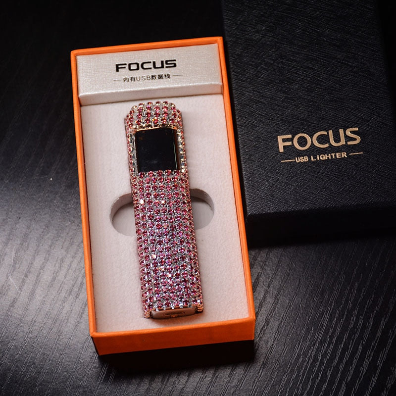 Maliben | Sparkle Stone Rhinestone Rechargeable Portable Lighter