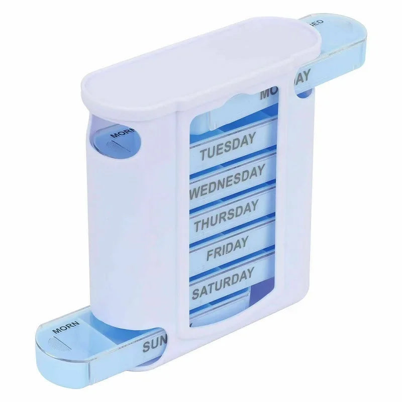 Maliben | Vitalease Pillbox | 7 Day Organizer | Colorful Modules | Bpa-Free