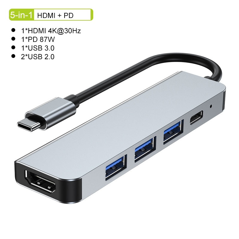 Maliben Thunderbolt 3 USB-C Hub with HDMI, PD, SD/TF for MacBook Air M1 and iPad Pro