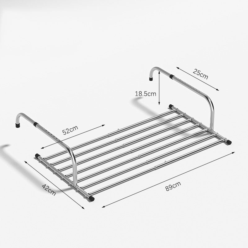 Maliben | Stainless Steel Foldable Balcony Clothes Hanger