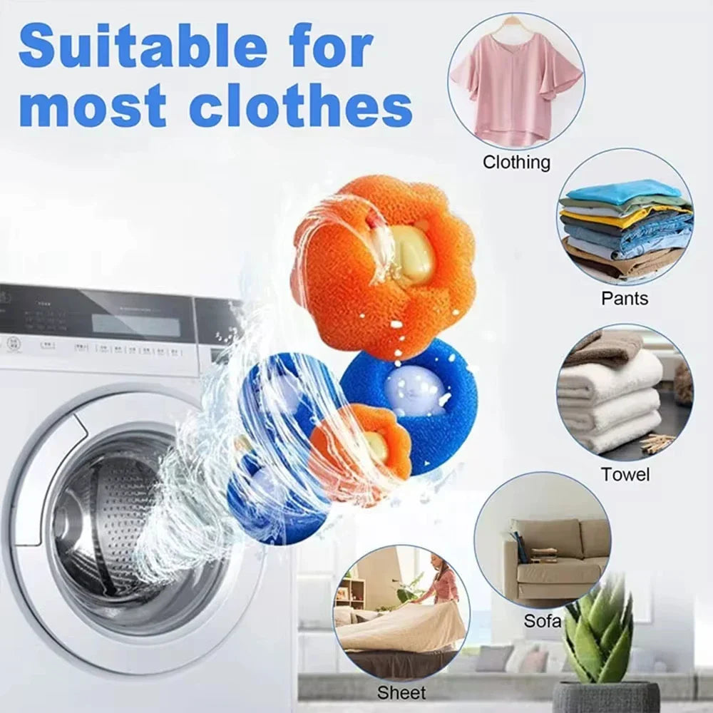 Maliben | Fellfix Cleaning Balls | Set Of 5 Pet Hair Removers | For Washing Machine & Dryer | Reusable & Portable